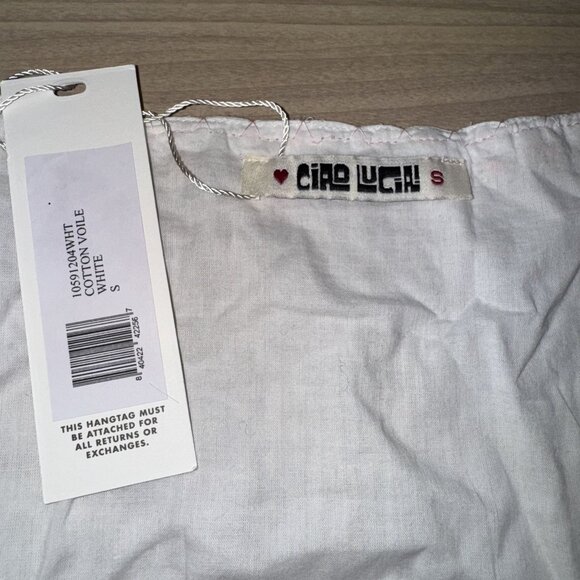NWT Ciao Lucia Francie White Voile Hook & Eye Cotton Top Women's Small S - Picture 4 of 8